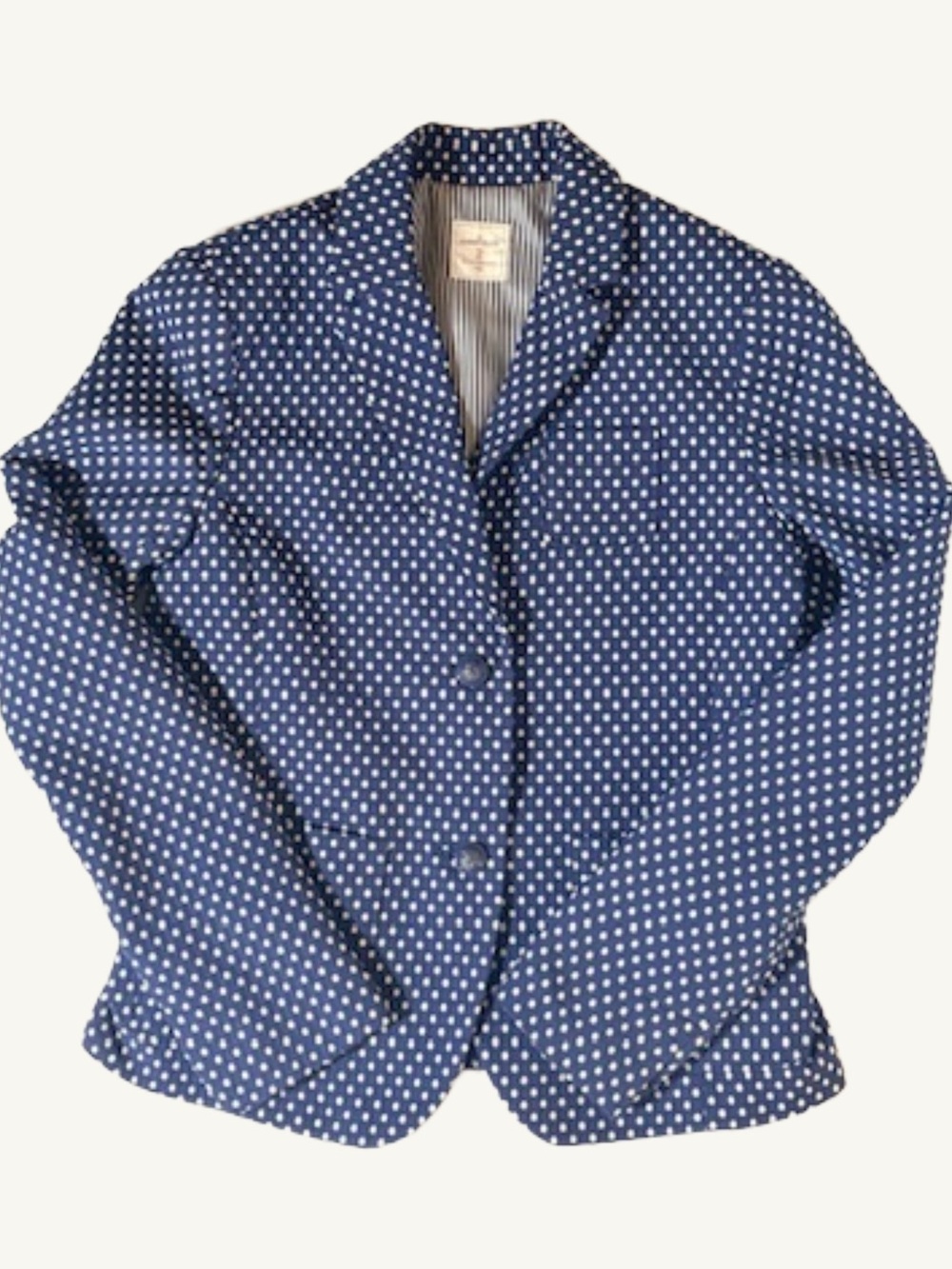 Gap Academy Blazer Womens 2 Navy Polka Dot Office Jacket - Picture 2 of 8